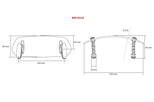 Puig 6319W Clear 230mm X 90mm Multi-Adjustable Clip-On Visor
