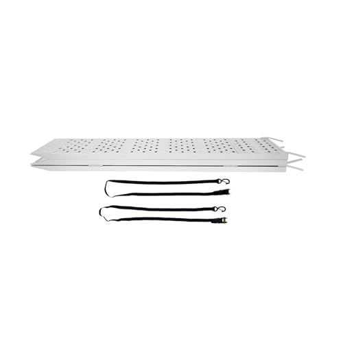 Aluminum Folding ATV Ramp 1500 LBS Capacity, 54" x 77" Heavy Duty Loading Ramp with Load Straps, Extra Wide Motorcycle Ramp for Pickup Trucks, Trailers, ATVs, UTVs, Dirt Bikes, Lawn Mowers