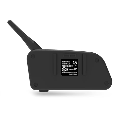 EJEAS V4 Plus Helmet Communication System, Motorcycle Bluetooth V5.1 Headset 1500m Helmet Intercom with Noise Reduction/3D Sound/FM Radio/Hands-Free, Ideal for 2 to 4 Riders Group Talking (2PCS) - size: V4-2