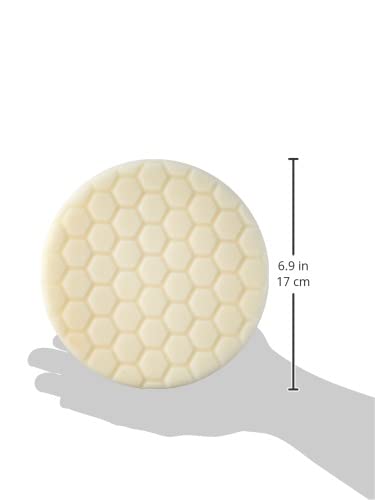 Chemical Guys BUFX_104_HEX6 Hex-Logic Light-Medium Polishing Pad, White (6.5 Inch Pad Made for 6 Inch Backing Plates), Gray, 1 Pad Included - size: 6.5 Inch Pad (1 Pack), style: Light Cutting