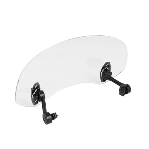 28.5cm Motorcycle Wind Deflector Clear Lens Adjustable Clip Windshield Extension Universal Fit for Most Motorcycle Scooter, White - size: Small-white