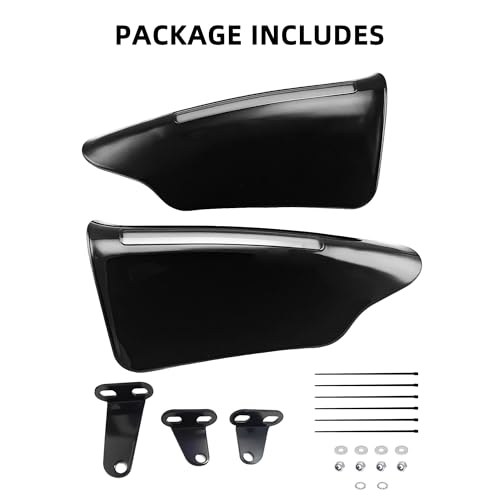 FATECIM Motorcycle Handguards Hand Guards with LED Lights DRL Indicators for Harley 1996-2025 Sportster Dyna Touring Street Road Electra Glide Road King Softail Street Bob Low Rider S Fat Boy (Black)