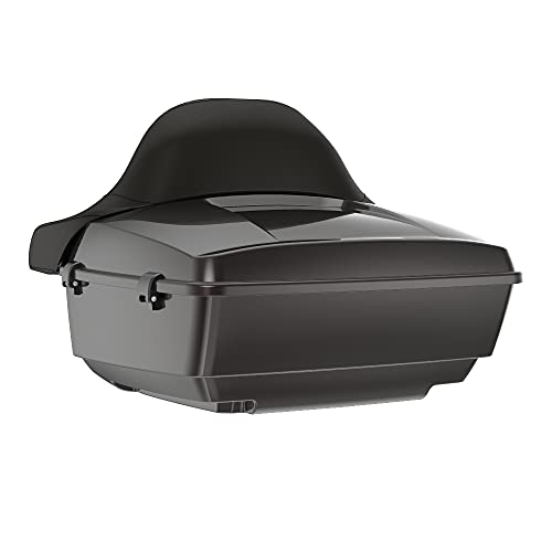 US Stock Advanblack King Tour Trunk Pack, Black Mount Bracket & Top Luggage Rack Fit for 2009-Later Harley Touring, Road Glide, Street Glide Special, Road King, Electra Glide (Black Jack Metallic) - color: Black Jack Metallic