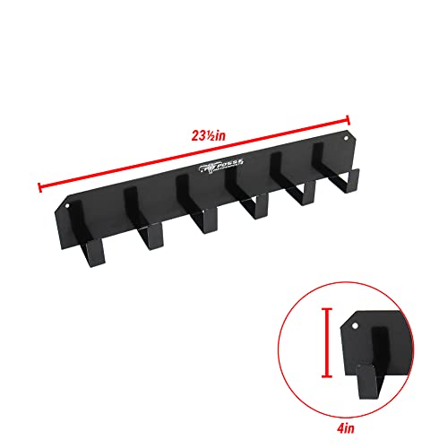 Pit Posse 598BK 6 Mount Goggle Rack Wall Hanger - Made in USA - Cabinet Shop Garage Enclosed Race Trailer Automotive Motorcycle MX Bike - Holds 6 Pairs of Goggles (Black)