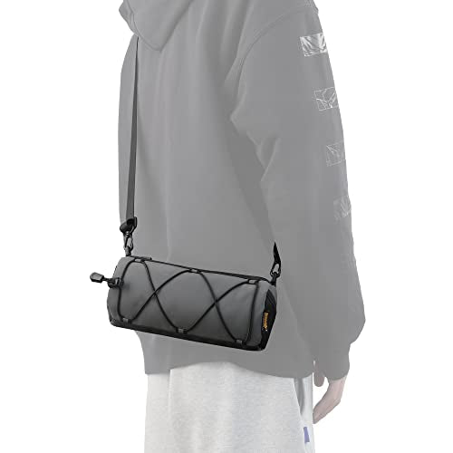 Rhinowalk Bike Handlebar Bag, Bicycle Front Bag Shoulder Bag Storage Bag with Shoulder Strap for Road Mountain Bike Cycling Travel - color: Reflective Grey