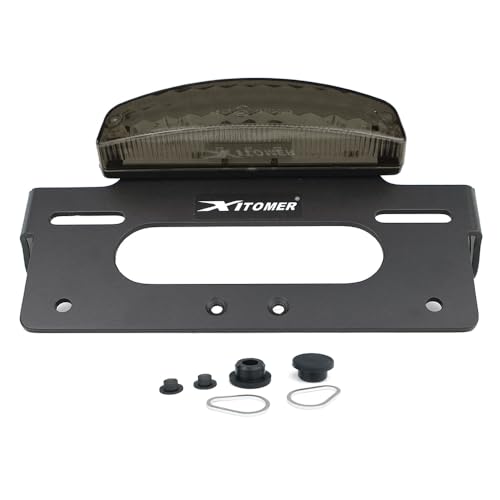 Xitomer Fender Eliminator Compatible with KLX300 KLX300SM 2024 20252026 KLX300 SM Tail Tidy Motorcycle License Plate Holder with Tail light/License Plate Light (Smoke) - color: Smoke