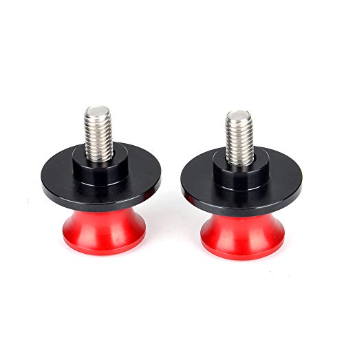 Goldfire 2pcs 8MM M8 X1.5 Motorcycle Swing arm Sliders Spools CNC Swing Arm Stand Screw for Kawasaki Z650 Z800 Z900 Z1000 Accessories(Red) - color: Red