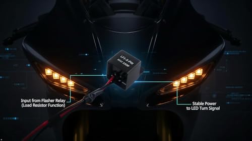 LED Flasher Relay for Motorcycle Turn Signal Lamp (Pack of 1)
