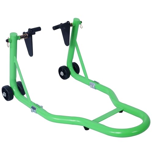 Universal Motorcycle Stand Front Rear Combo, 1000 LBS Heavy Duty Wheel Lift Stands with U Adjustable Swingarm, fits for Diversity of BMW, Suzuki, Yamaha, Honda, Kawasaki, Green - color: Green-2pcs