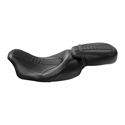 SLMOTO Low-Profile Rider Passenger GEL Seat Fit For Harley Touring CVO Road King Street Glide Road Glide Electra Glide 2009-2023 Black Motorcycle - color: Gel Seat#Black 111