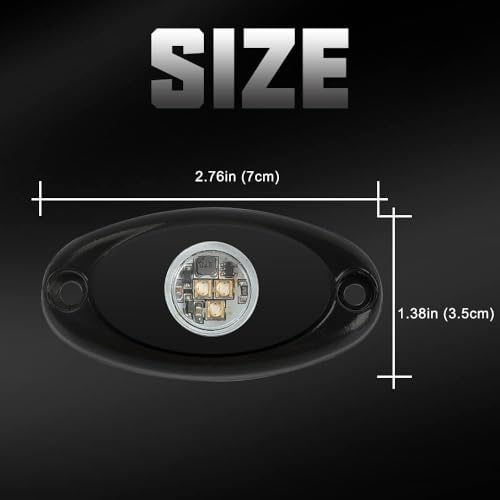 SUNPIE 20 Pods White Rock Lights – Quick Connect, 3 High Power Chips, 5M Extension Wires, Mounting Pads Included, 6000K Pure White, IP67 Waterproof, Fits Trucks, SUV, ATV, UTV, Trailer - color: White, size: 20 Pods