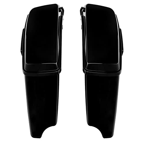 XFMT Motorcycle Saddlebags 4" Stretched Hard Saddle Bags Extended Saddlebags W/Black Latches For Harley Touring CVO Road King Street Glide Road Glide Electra Glide 2014-2024, Vivid Black - color: 4" Stretched-Vivid Black W/ Black Latches