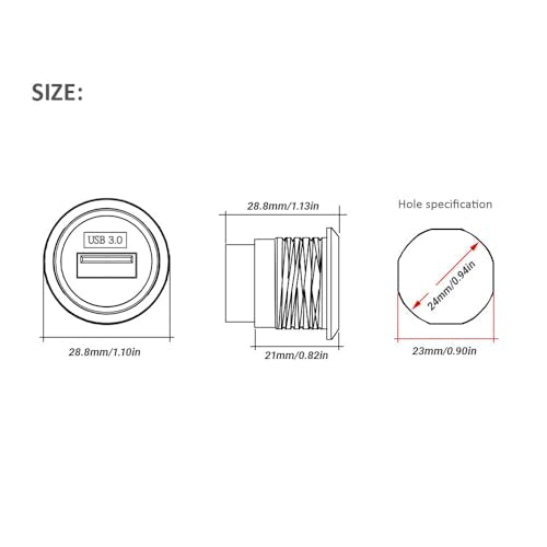 Toronce D R Series Panel-Mount Connector (R-USB3.0-5PCS-B) - size: R-USB3.0-5PCS-B