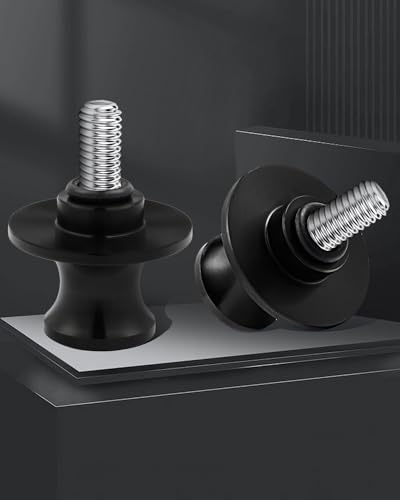 PBYMT 10MM M10 x 1.5 Motorcycle Swing Arm Slider CNC Spools Stand Screw Compatible for Kawasaki Ninja ZX6R Z900 Vulcan, Triumph Trident 660, Honda CBR 600rr, Suzuki GSXS (Black) - size: M10