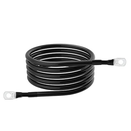 6 AWG Battery Cables 6 Gauge Battery Power Inverter Cable with 5/16 Inch Tinned Copper Lugs Both Ends for Solar Marine Boat RV Car Motorcycle 2 pcs (5FT) - size: 5FT