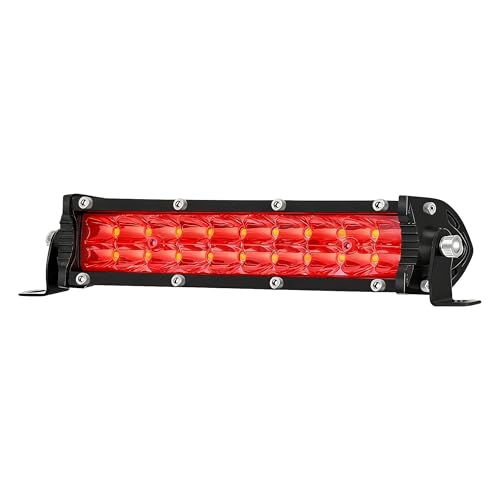 Red LED Light Bar, 7 Inch Slim Light Bar Offroad Driving Fog Light Reverse Lights 12V-60V 60W 6000lm Combo Beam, Ultra Slim LED Off Road Lightbar for Truck ATV UTV RV Mower Golf Cart Boat Ebike - color: 7 Inch Red