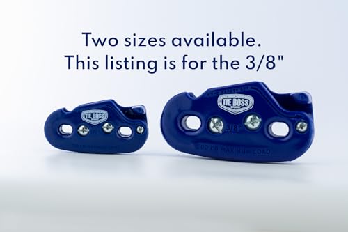Tie Boss - 3/8 Inch, Heavy Duty, (300 lbs Working Load Limit), Weather Resistant, Tie Down, Rope Tightening System, (w/15 ft Rope) - Blue (Blue) - color: Blue