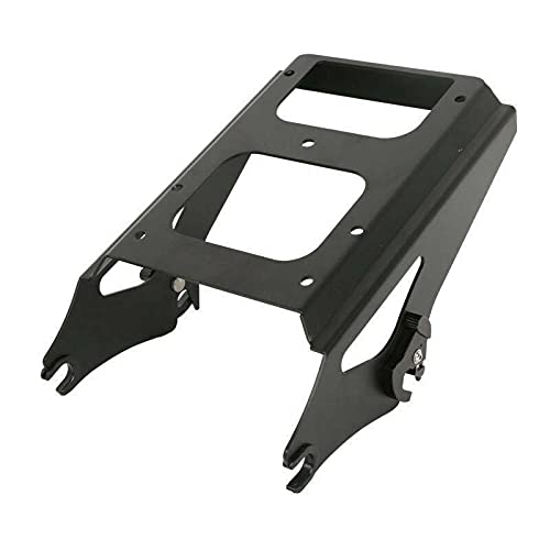 TCMT 5.5" Razor Motorcycle Trunk Box Backrest Pad Two Up Mounting Rack Fit For Harley Touring 2009-2013 Road Glide Road King Street Glide Pack - color: BLack Lacthes Trunk+Backrest+Black2 up Rack
