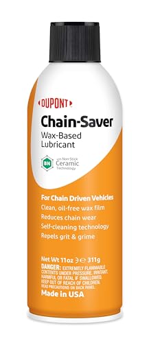 DuPont Motorcycle Chain Cleaner & Lubricant Bundle - Degreaser for Chains, 11 Oz & Teflon Chain-Saver Dry Lubricant, 11 Oz