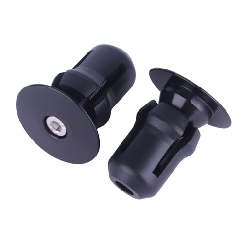 2 Pcs Aluminum Bike Handlebar End Plugs for Road Mountain Bike Handlebar Caps (Black) - color: Black