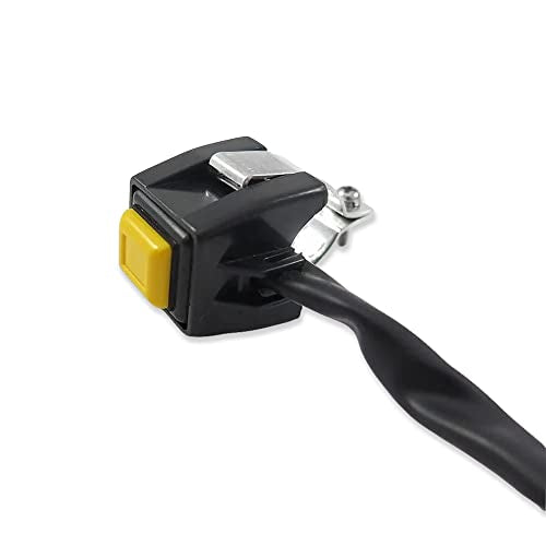 XH1700C-007 Universal Yellow 7/8 Inches Handlebar Starter/Kill Cut Off Stop Switch Push Button Compatible with Motorcycles ATVs Scooters Snowmobiles