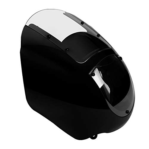 Fairing Windshield SLMOTO Clear Quarter Head Fairing Windshield w/ 39mm Fork Clamps Fit for Harley VRSCA VRSCAW Sportster XL 883 1200 Dyna - color: Clear Windshield + Black 39mm Clamps