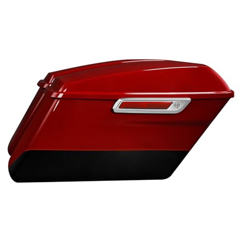 HR3 Billiard Red/Vivid Black Hard Saddlebags Compatible with 2020 Road Glide Limited FLTRK 2021 Ultra Limited FLHTK (Replace for OEM) Fit for 2014-2023 Harley Touring Models - color: Billiard Red / Vivid Black