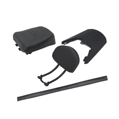 Passenger Backrest Sissy Bar for Harley Sportster S 1250 RH1250 (2021-2026) - Premium Leather Rear Seat Pad Kit with Fender Extension Bolt-On Installation Black