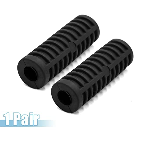 uxcell 1 Pair 12mm 15mm Inner Diameter Rubber Nonslip Footrest Pedal Foot Peg Cover Shell Black for Motorcycle