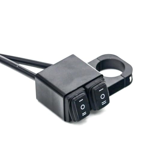 Waterproof Motorcycle ATV 22mm Handlebar Double Control On Off On Button Switch Headlight Hazard Brake Fog Light CNC(C) - color: C