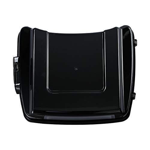 XFMT Motorcycle 5.5" Vivid Black Razor Trunk Luggage Black Latches W/Passenger Backrest Pad For Harley Touring Road King Street Glide Road Glide Electra Glide Ultra Classic 2014-Later - color: Vivid Black W/ Black Latches Set 1