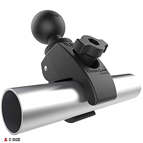 RAM Mounts Tough-Claw Small Clamp Base with C Size 1.5" Ball, Rail Mount for 0.625"-1.14" Bars, Tool-Free Installation RAP-400U - size: Small Clamp