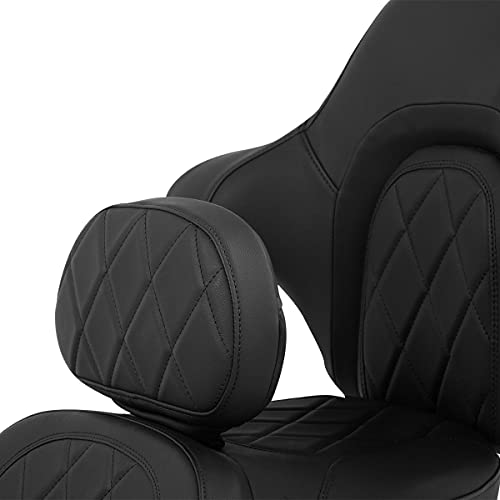 C.C. RIDER 2-Up One-Piece Seat Driver Rider Backrest and King Tour Trunk Backrest Fit for Harley Touring Road King Street Electra Glide Ultra Limited 2014-2023 - color: 15# Black (Seat With Backrests)