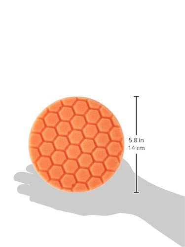 Chemical Guys BUFX_102_HEX5 Hex-Logic Medium-Heavy Cutting Pad, Orange, 5.5" Pad Made for 5" Backing Plates, 1 Pad Included - size: 5.5 Inch Pad (1 Pack), style: Medium Cutting