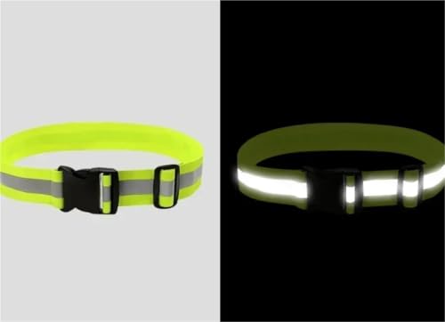 Reflective Bands 10pcs Reflective Band for Running High Visible Night Safety Gear for Arm Wrist Waist Ankle Adjustable Elastic Safety Reflective Belt for Cycling Running - color: Green