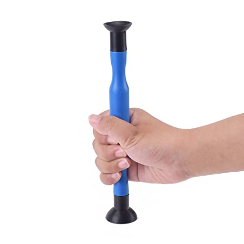 DEDC 2PCS Double Ended Valve Hand Lapping Grinding Sucker Kit Hand Valve Lapping Tool Blue Manual Grinding Stick with Sucker Cups Valve Lapper Set
