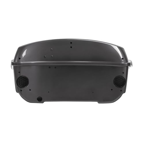 TCMT 13.7" King Motorcycle Trunk Box W/Latch Key Fit For Harley 2014-2025 Touring CVO Road King Road Glide Street Glide Electra Glide Ultra Limited Gauntlet Gray Metallic - color: Gauntlet Gray Metallic(W Speaker Holes)