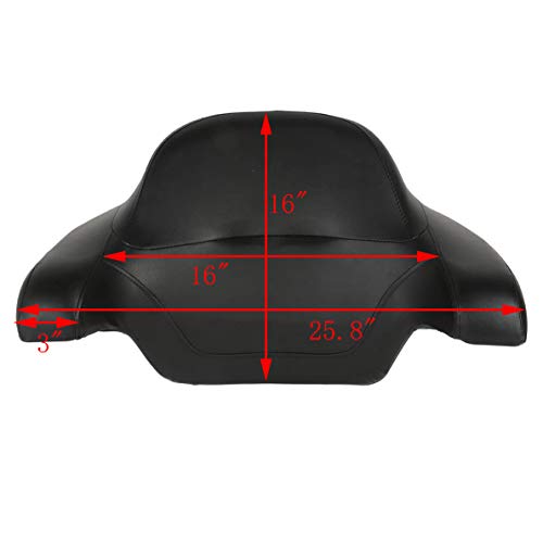 SLMOTO King Tour Trunk Backrest King Tour Trunk w/Luggage Rack Backrest Fit For 2014-2025 Harley Touring Models Road King Road Glide Street Glide Electra Glide Ultra-Classic Gloss Black - color: AStyle #12