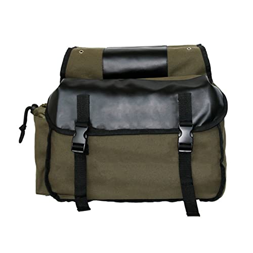 Shkalacar Motorcycle Saddle bags, Waterproof motorcycle saddlebags, Motorcycle Saddlebag Side Tool Bags Cycling Luggage Bag Riding Travel Canvas Waterproof Panniers Box Side Tools Bag Pouch - color: Army green