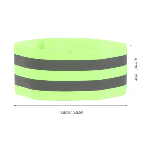 8pcs Reflective Leg Straps for Biking, Elastic Adjustable Ankle Bands, Black and Green Safety Cycling Gear for Night Riding and Outdoor Sports