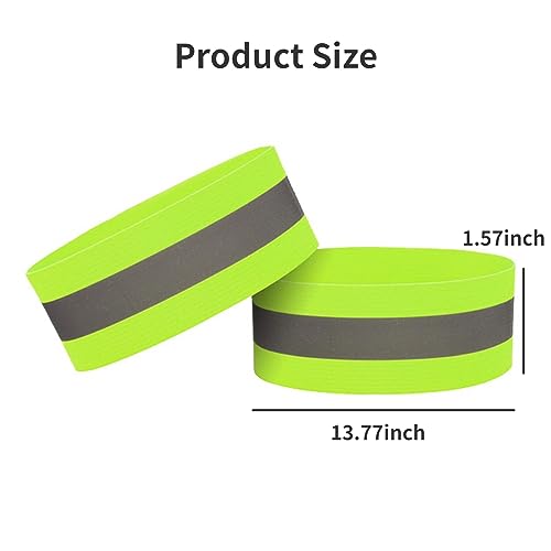 Reflective Bands for Night Walking 10PCS Reflective Wristbands Reflective Arm Bands for Runners Reflective Ankle Bands Cycling Reflective Running Gear - color: Green