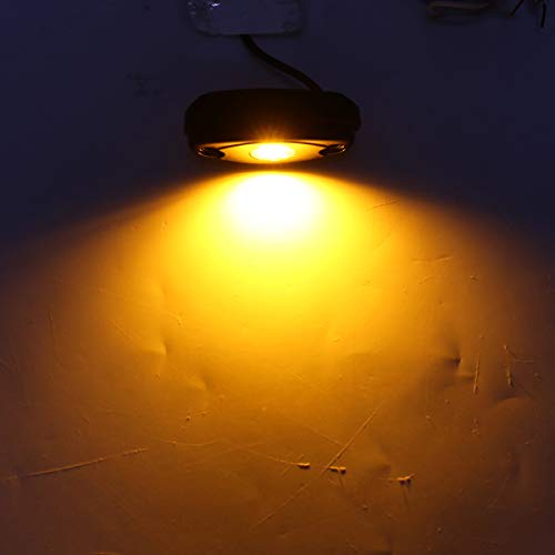 Yellow LED Rock Lights, 4 Pods Neon 12V Waterproof Underglow Underbody Kit Crawler Crawling Dome Exterior Wheel Lights for ATV RZR UTV SUV Off-Road Auto Boat Motorcycle Glow Trail Rig Fender Lamp - color: yellow