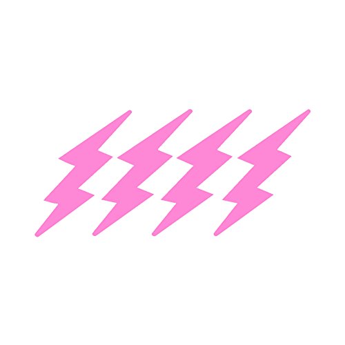 StickerDad Lightning Bolts Pack of 4 for Helmet, Windows, Walls, Bumpers, Laptop, Lockers (Light Pink, 3 Inches) - color: Light Pink