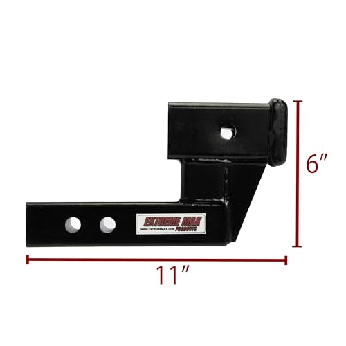 EXTAI Extreme Max 5001.6509 Solid Shank Receiver Extension - 4" Rise, Includes Two Hitch Pins, Black - size: 4" Rise