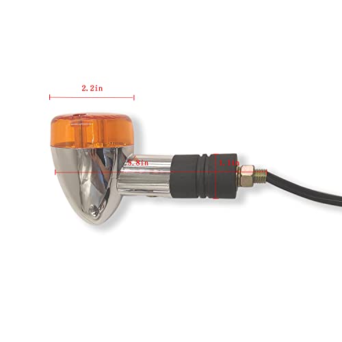 Universal 4pcs LED Motorcycle Turn Signals Chrome Bullet Front Rear Lights Blinker Indicator 12V Compatible with Honda Harley Kawasaki Suzuki Yamaha