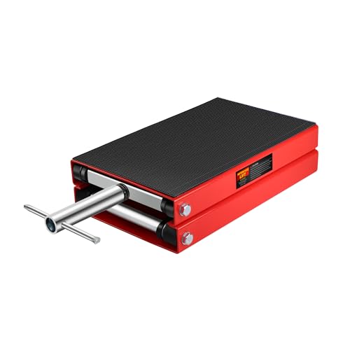 Motorcycle Lift - 1100 LBS Motorcycle Scissor Lift Jack Table with Wide Deck & Safety Pin, 3.7"-14" Heavy Duty Steel Motorcycle Table Lift Jack for Bikes ATVs Garage Repair Center Stand Lift Jack, Red