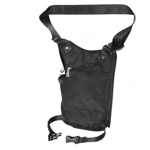Larswon Thigh Pouch Bag - Tactical Waist Pack for Motorcycle, Waterproof Black - color: Black
