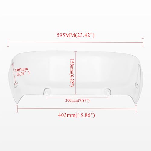 IZX Fits for Harley Road Glide FLTRX FLTRXSTSE 2024 FLTRXSE 2023-2024 Motorcycle 6 inch Windscreen Deflector Cover Plate Windshield Fairing Front Wind Deflector Shield