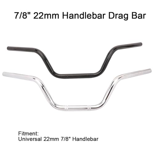 AnXin Motorcycle 7/8" Drag Handlebars High-Rise Tracker Handle Bars Universal For Sportster XL 883 1200 Cruiser Bobber Custom Chopper Softail Dyna Tour Glide Road CG125 Chrome - color: chrome