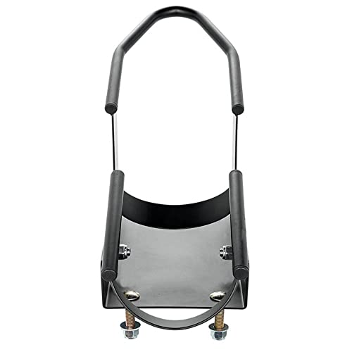 Camco Steel Universal Tire Fit Motorcycle Wheel Chock Mount for Truck Bed or Trailer Floor, Includes 2 Handlebar Straps